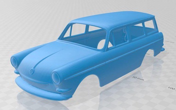 volkswagen quadrado imprimível corpo carro 3d impressão modelo in automotivo 3dexport fenda escalextrico tamiya rc miniz passatempo 3d print model - Mito3D