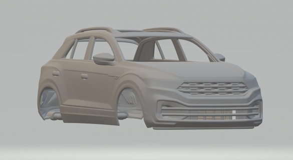 Volkswagen t roc araç döküm slotcar Sıcak tekerlekler minyatürler yuva Yazdır basılı 3d print model - Mito3D