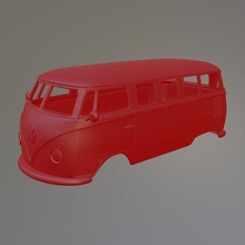 volkswagen t1 bus 3d print model in vehicle 3dexport miniz vintage diecast slotcar tamiya kyosho radiocontrol crawler body scalextric rc printable hobby car 110 118 124 132 3d print model - Mito3D