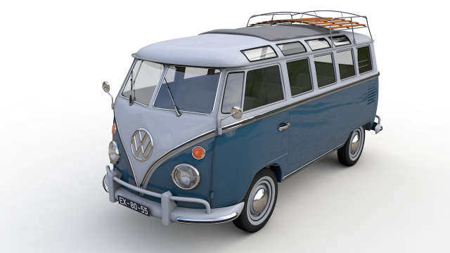 Volkswagen t1 minibüs lüks 1966 vw Bölünmüş ekran pencere samba kombi Almanca Brezilya araba minivan otobüs kamyonet 1960 Oto taşıyıcı 3D print model - Mito3D