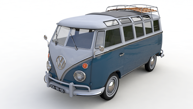 Volkswagen t1 minibüs lüks 1966 vw Bölünmüş ekran pencere samba kombi Almanca Brezilya araba minivan otobüs kamyonet 1960 Oto taşıyıcı 3d print model - Mito3D