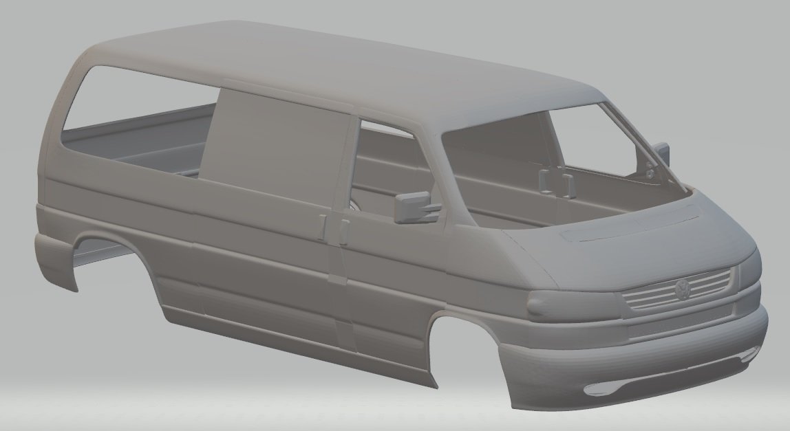 volkswagen t4 stampabile corpo furgone 3d stampa modello in settore automobilistico 3dexport fessura scalextric tamiya rc radio controllo conchiglia crawler trasporto 3D print model - Mito3D