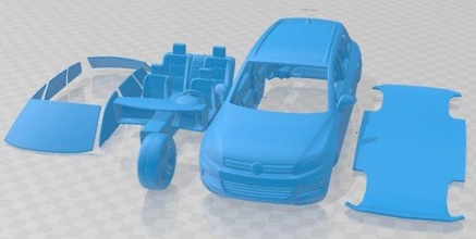 volkswagen touareg 2010 imprimable voiture fente scalextric tamiya rc miniz loisir micro 3d print model - Mito3D