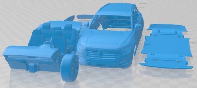 Volkswagen touareg 2019 imprimível carro 3d impressão modelo automotivo fenda escalextrico Tamiya rc miniz passatempo micro 3d print model - Mito3D