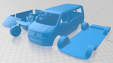 Volkswagen taşıyıcı Caravelle 2011 yazdırılabilir kamyonet yuva ölçülü Tamiya rc miniz hobi mikro 3d print model - Mito3D