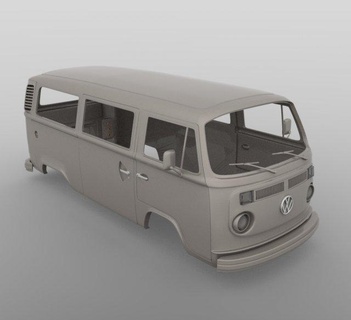 volkswagen transporter t2 passengervan 313mm wheelbase stl files automotive axial rc4wd rc rccar trx4 offroad 3ds 3d print model - Mito3D
