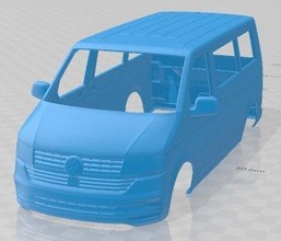 volkswagen transporter t6 2020 printable body van slot scalextric tamiya rc miniz hobby micro 3d print model - Mito3D