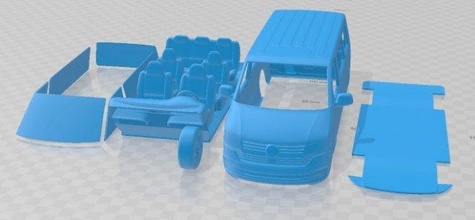 volkswagen transporter t6 2020 printable van 3d print model in automotive 3dexport slot scalextric tamiya rc miniz hobby micro 3d print model - Mito3D