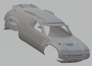 volkswagen tuareg dakar printable body car 3d print model in automotive 3dexport slot scalextric tamiya rc radio control shell raid trophy 3d print model - Mito3D