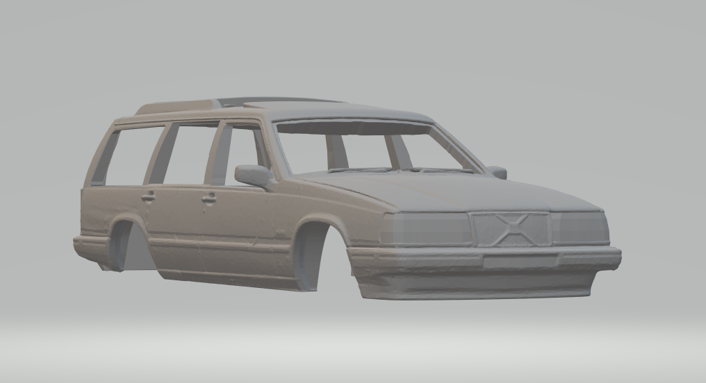 volvo 765 staiton wagon roues chaudes moulé pression scx fente voiture stl imprimable course spupercars 3D print model - Mito3D