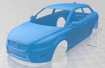 volvo c30 2011 printable body car 3d print model in automotive 3dexport slot scalextric tamiya rc miniz hobby micro 3d print model - Mito3D