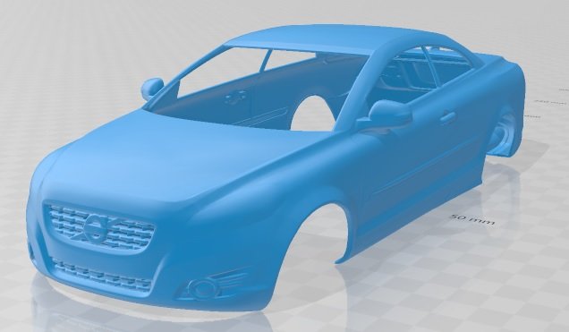 volvo c70 2011 printable body car slot scalextric tamiya rc miniz hobby micro 3D print model - Mito3D
