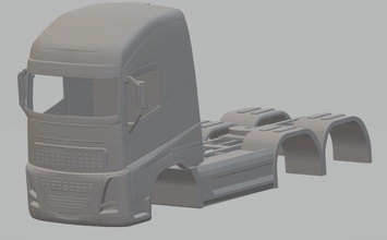 volvo fh 16 stampabile corpo del camion slot scalextric tamiya rc radio di controllo con i mezzi 3d print model - Mito3D