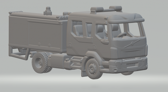 volvo fl fire truck vehicle diecast slotcar hotwheels miniatures slot print printed hot wheels 3d print model - Mito3D