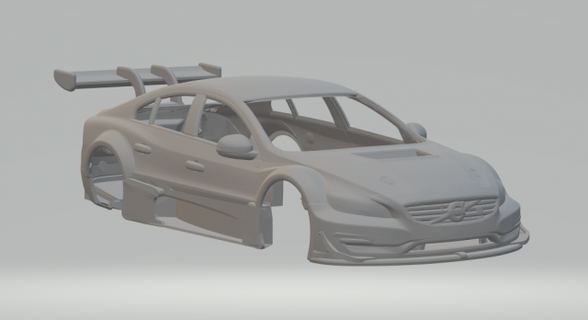 volvo s60 yarış araba araç döküm Sıcak tekerlekler yuva slotcar slot car oyuncaklar 3dpirnt Yazdır baskı yazdırılabilir 3d print model - Mito3D