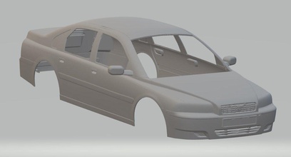 volvo s80 2004 printable body car 3d print model in automotive 3dexport slot scalextric tamiya rc 1-10 1-32 1-24 3d print model - Mito3D