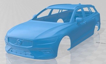 volvo v60 2019 printable body car 3d print model in automotive 3dexport slot scalextric tamiya rc miniz hobby micro 3d print model - Mito3D