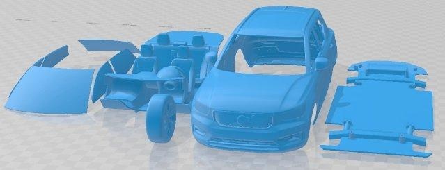Volvo xc40 recarrega 2020 imprimível carro automotivo fenda escalextrico Tamiya rc miniz passatempo micro diecast 3d print model - Mito3D