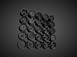 vossen imprimible llantas colección ruedas calientes 1 64 escala fundido presión 3d impresión modelo in vehículo 3dexport kyosho batonista cajita cerillas tomica juguete vehiculos 3d print model - Mito3D