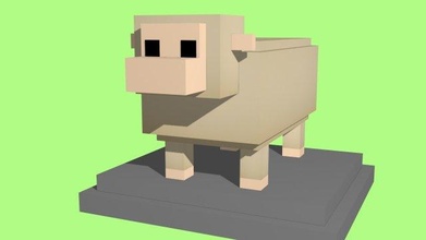 voxel sheep - model 13 animals voksel hayvanlar 3d game box creativity nature playful animal sheeps models farm 3d print model - Mito3D