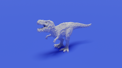 voxel rex bureau abstrait statue intérieur géométrique forme conception poly figurine jouet déco cube dinosaure tyrannosaure prédateur animal 3d print model - Mito3D
