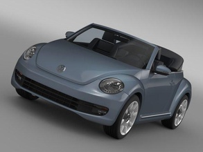 vw beetle cabriolet denim concept 2015 3d model in compact cars 3dexport mini sedan transport avto car vehicle auto automobile high poly 3d print model - Mito3D