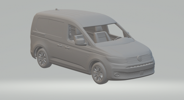 vw caddie furgão veículo diecast slotcar hotwheels miniaturas fenda impressão impresso quente rodas 3d print model - Mito3D