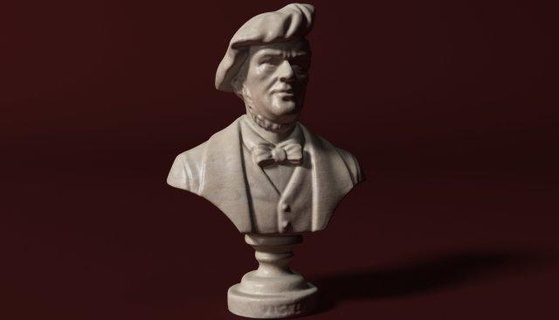 Wagner fracasso 3d modelo escultura mármore polonês estátua retrato masculino decorativo arquitetura histórico músico alemão 3d print model - Mito3D