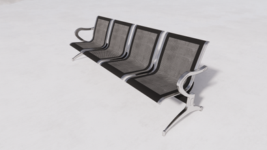 waiting chairs 3d model in hall 3dexport chair modern wait seat tabouret steel office reception 3d print model - Mito3D