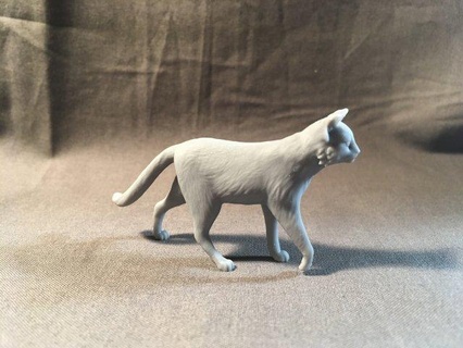 passeggio gatto 3d stampa modello in animali 3dexport animale domestico statuetta stampabile 3d print model - Mito3D