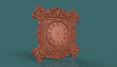 wall clock 3d stl model cnc house watch wallclock carved carving interior housedecor woodclock 3d print model - Mito3D