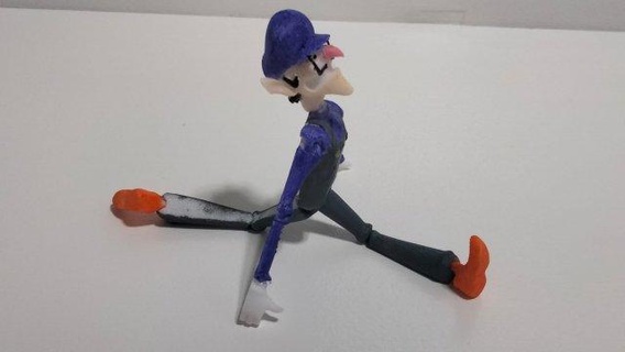 waluigi flexi jouets super mario bross Luigi nintendo juegos Gameboy avance ds Japon impression endroit 3d print model - Mito3D