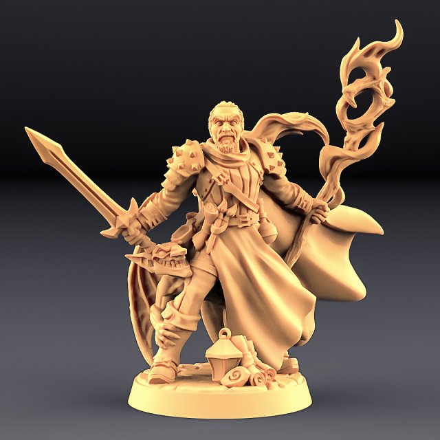 wappellious cepillo hechizos Listo impresión escultura trouble in taverns spellbrush guerrero rpg bárbaro martillo espada larga cazador monstruos mazmorras blindado fantasía asesino combatiente miniaturas fantasy character male knight armor alines depredador esculpir 3D print model - Mito3D