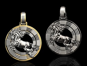 cheval de guerre pendentif 3d imprimable stl bijoux pendentifs collier or d'argent le platine arabique la mode hommes femmes 3d print model - Mito3D
