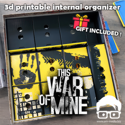 war of inserts - internal organizer 3d print model in board games 3dexport game storage miniature token dice solution tabletop gaming night accessories components upgrade box 3d print model - Mito3D