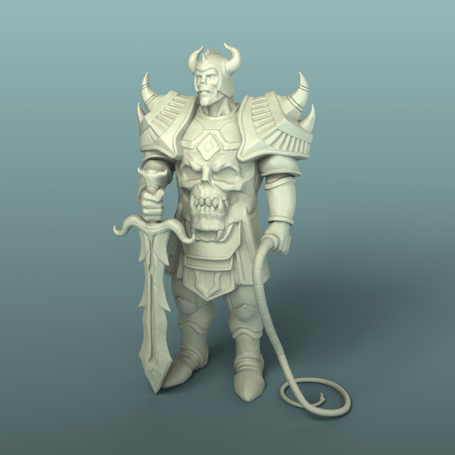 Krieger daemon Schwert mächtigen Abbildung Kreatur bedruckbar ist drucken 3d - Spielzeug Ton statue Skulptur stl 3D print model - Mito3D