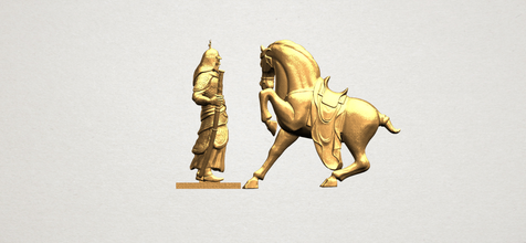 guerriero a cavallo moderna interni decorativo dettagliate casa arredamento i caratteri miniature figurine la scultura animale statua 3d print model - Mito3D