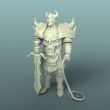 guerrero demonio espada poderoso figura la criatura imprimible impresión 3d de juguete arcilla estatua escultura stl 3d print model - Mito3D