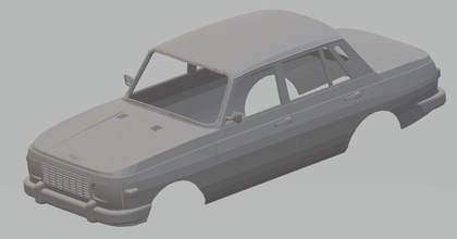 wartburg 353 yazdırılabilir vücut araba 3d yazdır model in otomotiv 3dexport kabuk retro rc miniz radyo kontrol yuva ölçülü eski nostaljik 3d print model - Mito3D