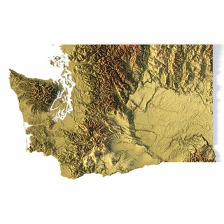 Washington stl 3d drucken Modell Terrain USA Land Amerika Kunst Karte 3d print model - Mito3D