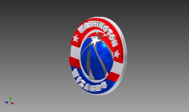 washington magos insignia 3d impresión modelo in monedas insignias 3dexport nba cesta equipo estados unidos club 3d print model - Mito3D