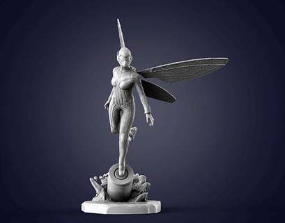 avispa figuritas mujer hormiga hembra volar niña personaje caracteres escultura esculturas estatua Arte maravillas superhéroe miniaturas historietas dibujos animados 3d print model - Mito3D