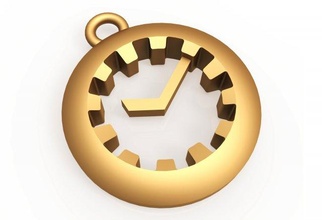 watch pendant 3d print model in pendants 3dexport trinket keychain decor time circle minutes hours mechanic mechanism clock clockwork minute hour 3d print model - Mito3D