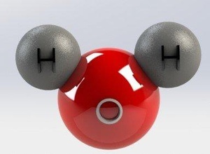 l'eau mollecule 3d impression modèle in ingénierie 3dexport molécule h2o 3d print model - Mito3D