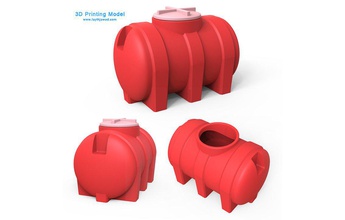 water tank red industrial container storage reserve reservoir supply tap valve drinking portable pbr 3d print model - Mito3D