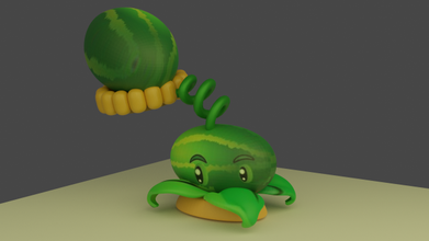 pastèque plantes vs morts vivants 3d impression modèle in jouets 3dexport pastèques 3d print model - Mito3D