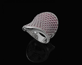 ola anillo 3d impresión modelo in anillos 3dexport joyería oro plata oro blanco platino joya piedra preciosa gemas imprimible mujer stl libra esterlina brillante moda 3d print model - Mito3D
