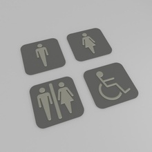 wc pictograma hombre mujer homem mulher deficientes deficiente símbolo 3d la impresión modelo 3d print model - Mito3D