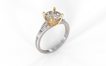 wdding ring pear drop gem row round 8mm wedding marry 3d print model - Mito3D