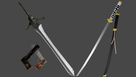 silahlar Dante Vergil dmc3 oyuncaklar dmc Şeytanlar ağlar kılıç Yazdır Katana şekil Nero 3d print model - Mito3D